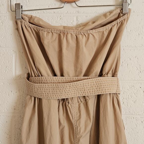 HALSTON Bari Jumpsuit Tan Cargo Pockets Size 8 - Picture 12 of 14